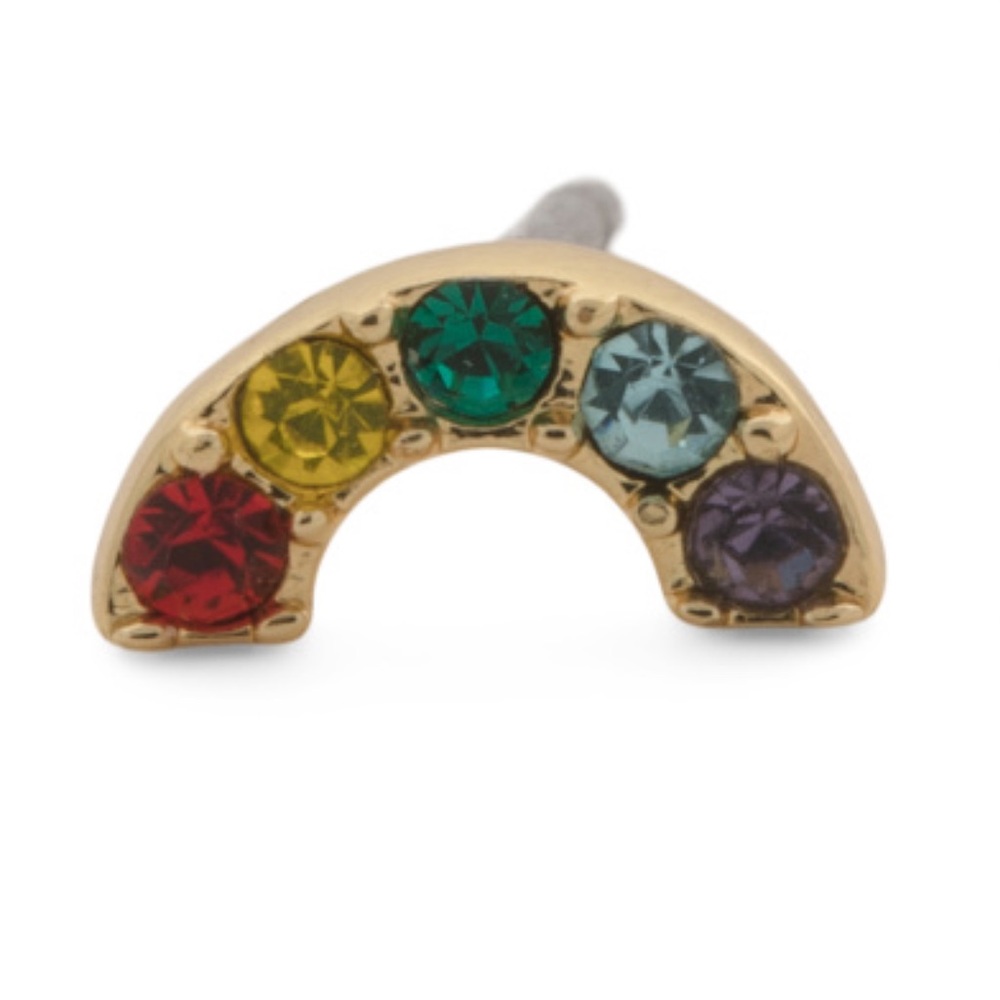 NWT GORJANA Rainbow Charm Stud Earring